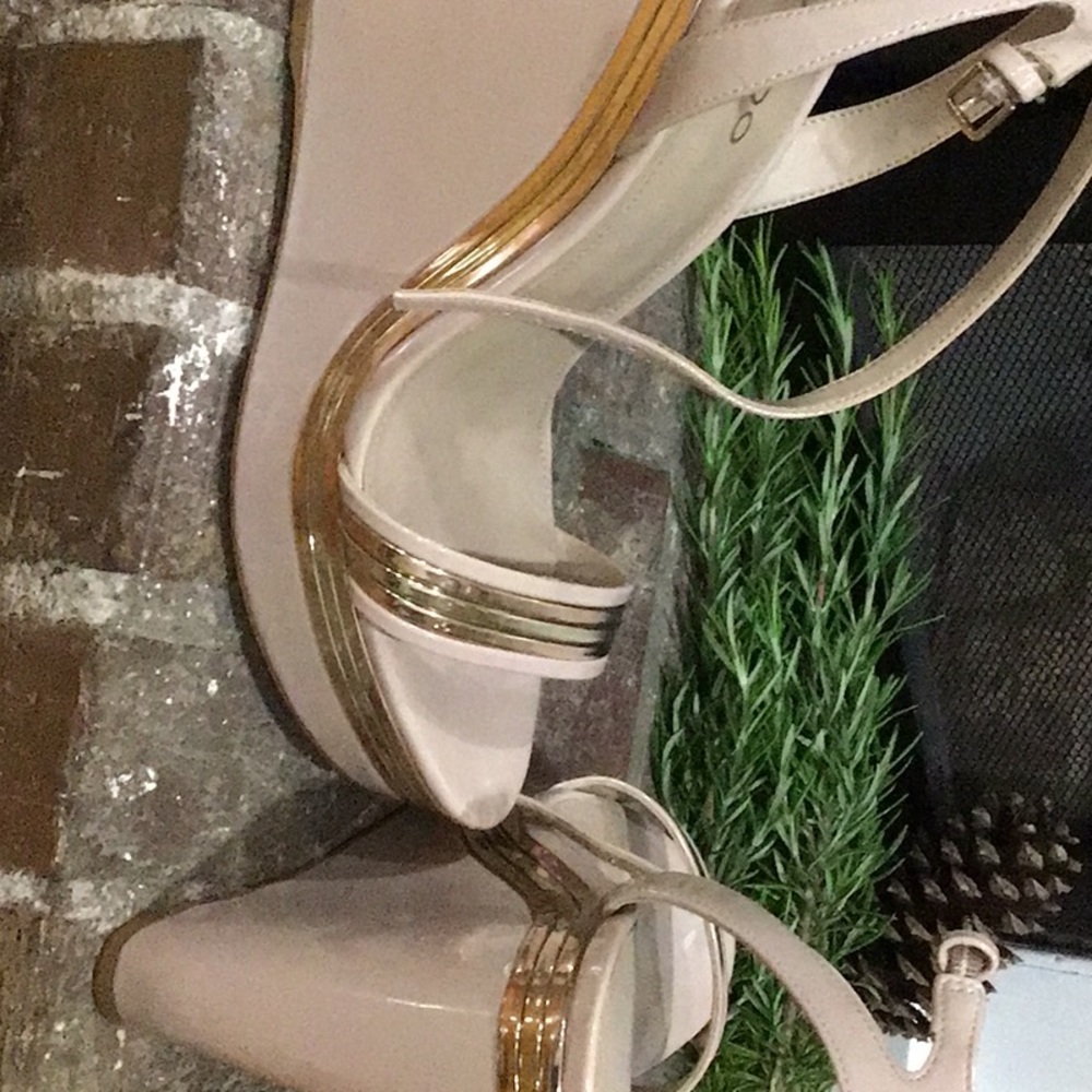 ALDO Nude Strappy Platform Wedge Sandals - Picture 4 of 5